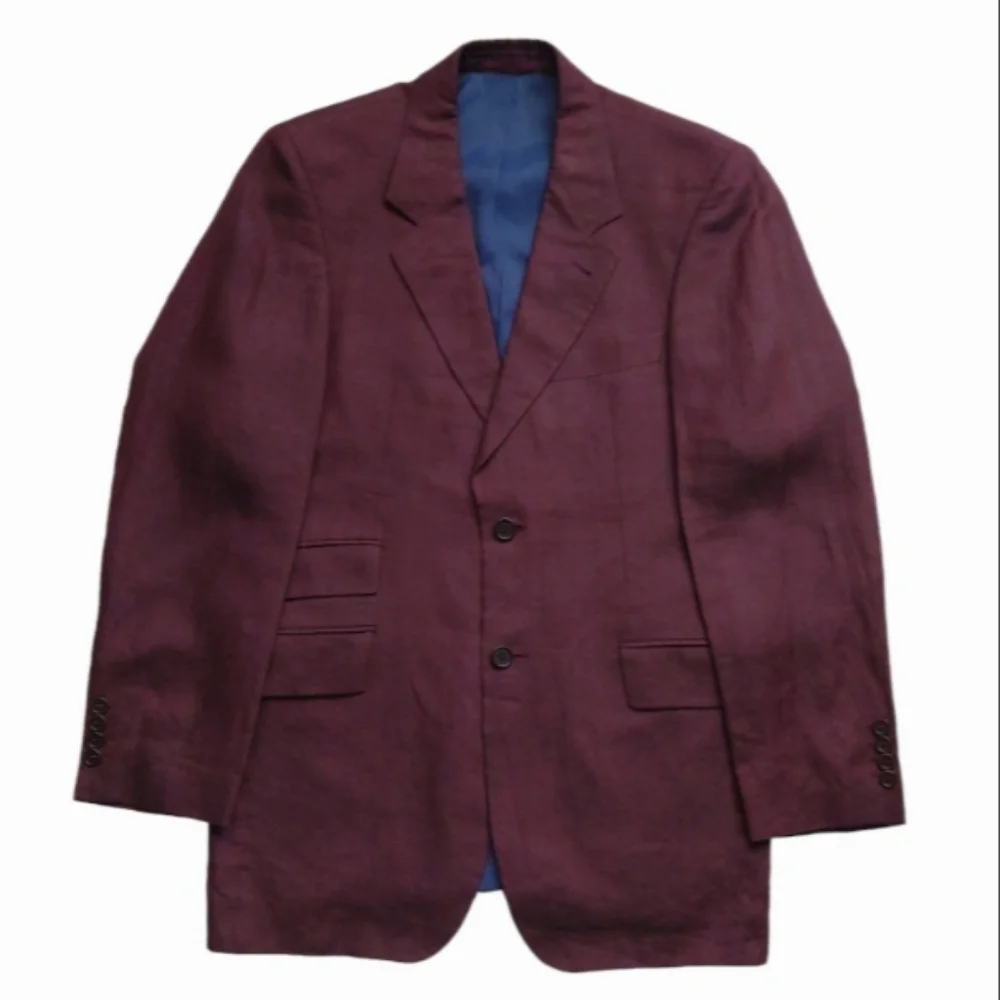 BOSS HUGO BOSS Linen Jacket Blazer Burgundy Wine size IT 48